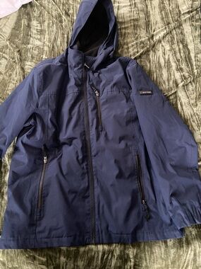 Calvin Klein Men's Hooded Navy Rain Jacket